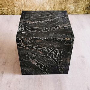 Lunar Marble coffee table-40x40x40-marble coffee table Lunar-Table basse en marbre noir-table de salon moderni-moderner Wohnzimmertisch image 2