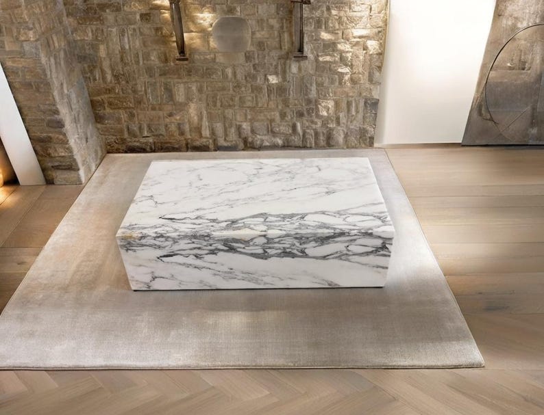 Arabescato marble coffee table-90x50x25cm-tavolino moderno in arabescato-Table basse en arabescato -table de salon moderne-tavolino da caffè image 9
