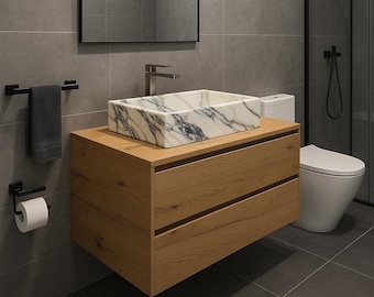 Calacatta Viola Countertop Washbasin-60x40x15cm-Calacatta Viola Basin-Modern Calacatta Washbasin-Calacatta Sink-Designer Washbasin