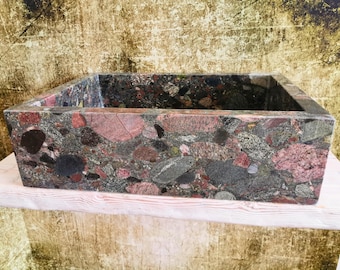 Küchenspüle mit Granitplatte, 70 x 50 x 20 cm – Granitwaschbecken – Granitspüle – Küchenspüle für die Arbeitsplatte