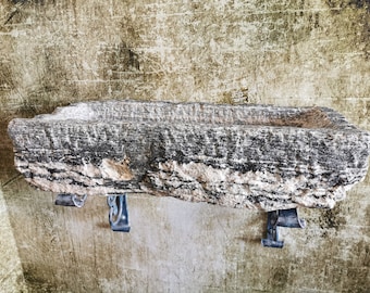 Antikes Waschbecken aus rohem Granit, echte Fotos, Größe 82 x 38 cm, Höhe 19 cm, Brut-Extérieur-Waschbecken, Brut-Waschbecken, antikes Badezimmerwaschbecken