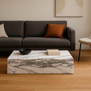 Arabescato marble coffee table-90x50x25cm-tavolino moderno in arabescato-Table basse en arabescato -table de salon moderne-tavolino da caffè