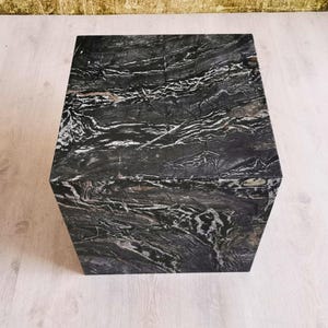 Lunar Marble coffee table-40x40x40-marble coffee table Lunar-Table basse en marbre noir-table de salon moderni-moderner Wohnzimmertisch image 3