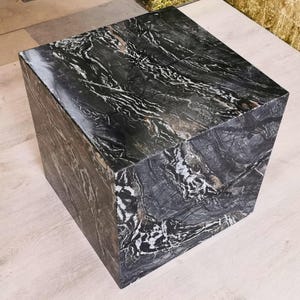 Lunar Marble coffee table-40x40x40-marble coffee table Lunar-Table basse en marbre noir-table de salon moderni-moderner Wohnzimmertisch image 4