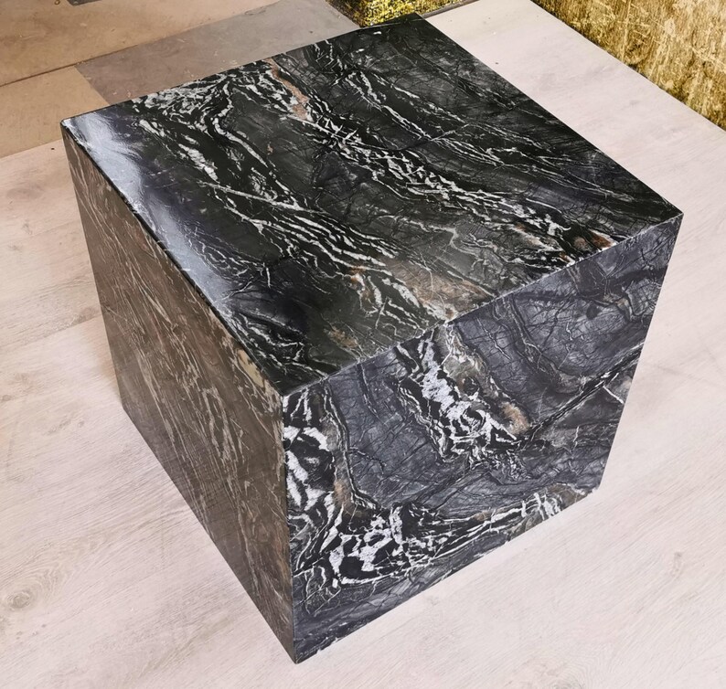 Lunar Marble coffee table-40x40x40-marble coffee table Lunar-Table basse en marbre noir-table de salon moderni-moderner Wohnzimmertisch image 4