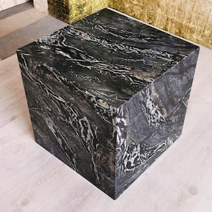Lunar Marble coffee table-40x40x40-marble coffee table Lunar-Table basse en marbre noir-table de salon moderni-moderner Wohnzimmertisch image 6