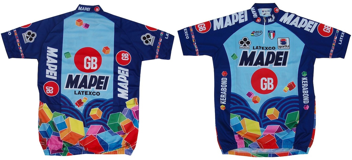 Maillot cycliste vintage - Tenue de Cyclisme rétro Mapei - Veste