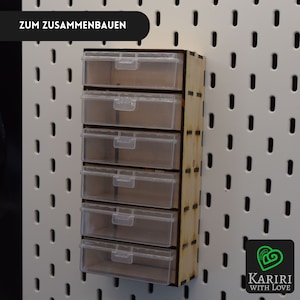 IKEA Skadis shelf for small parts boxes to laser cut yourself (SVG Files)