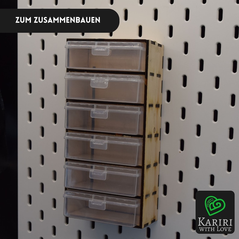 IKEA Skadis Shelf for Small Parts Containers for Laser Cutting Yourself