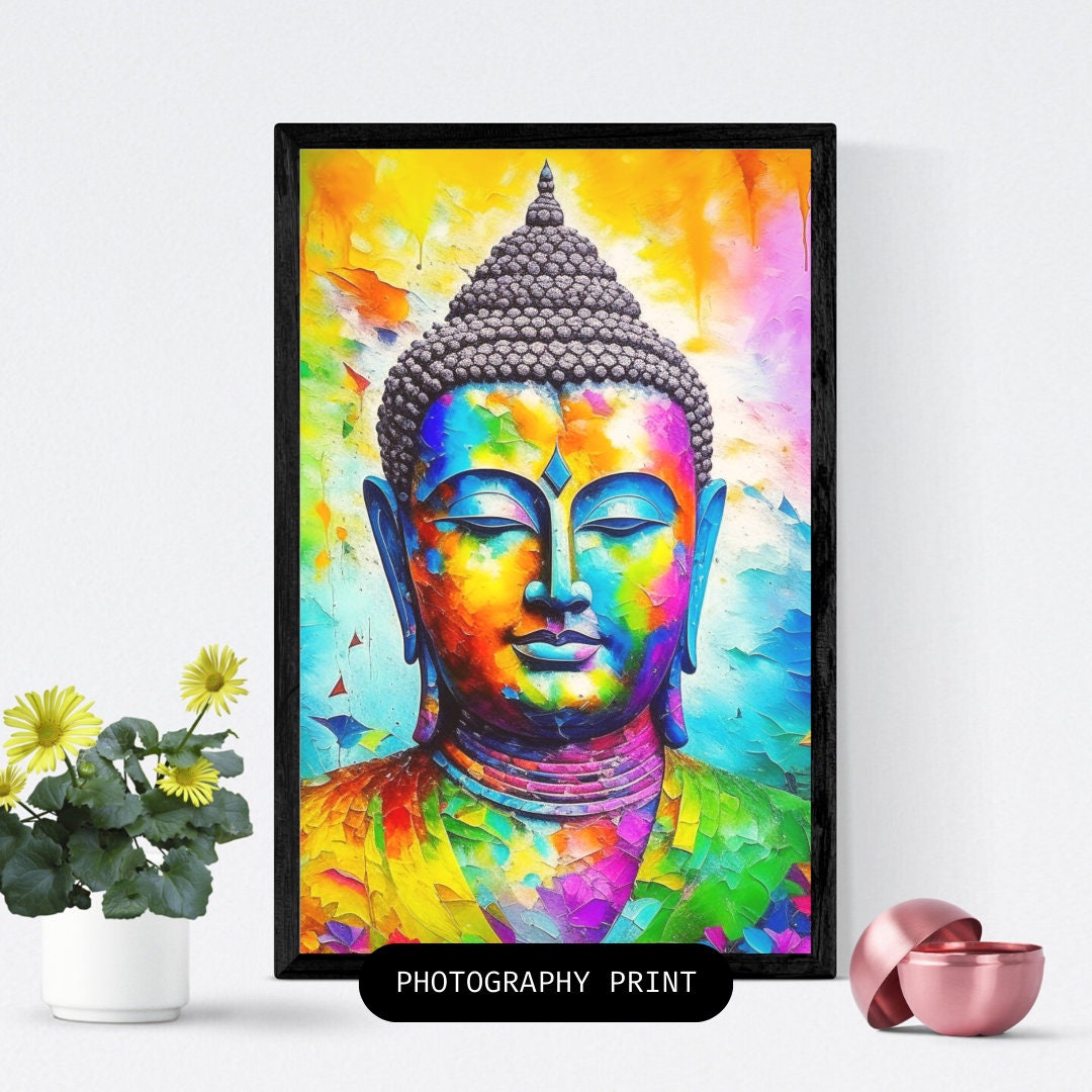Buddha Wall Acrylic Art Buddha Poster Zen Wall Art Buddha Etsy