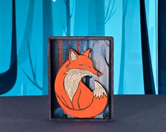 Wooden Fox Brooch – Handcrafted and painted - Made in Australia