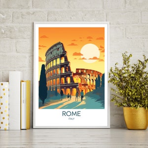 Rome travel poster print, Rome travel print gift, wall art printable digital download, downloadable art print, wall art print, Present.