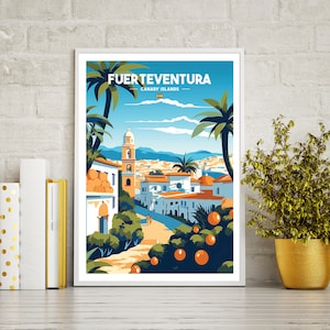 Fuerteventura travel poster print, Fuerteventura travel print gift, wall art printable digital download, downloadable art print, wall art.