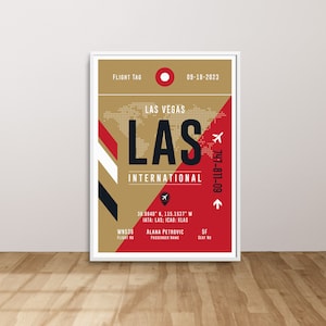 Las Vegas Airport Print, Las Vegas Poster, Custom Airport Print, LAS Travel Print, Flight Attendant Gift, Personalised Airport Travel Art