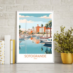Impresión de póster de viaje de Sotogrande, regalo de impresión de viaje de Sotogrande, descarga digital imprimible de arte de pared, impresión de arte descargable, impresión de arte de pared.