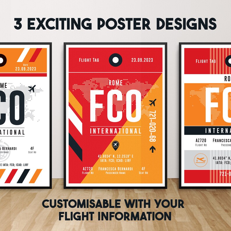 FCO Rome Fiumicino Airport Poster Print