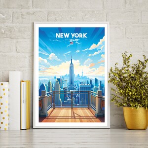 New York City Poster Print, New York Poster, Manhattan Travel Print, NYC wall art printable, digital download, downloadable art print