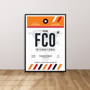 FCO Rome Fiumicino Airport Poster Print