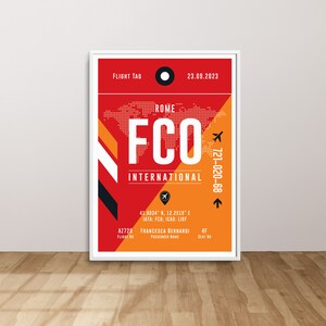 FCO Rome Fiumicino Airport Poster Print