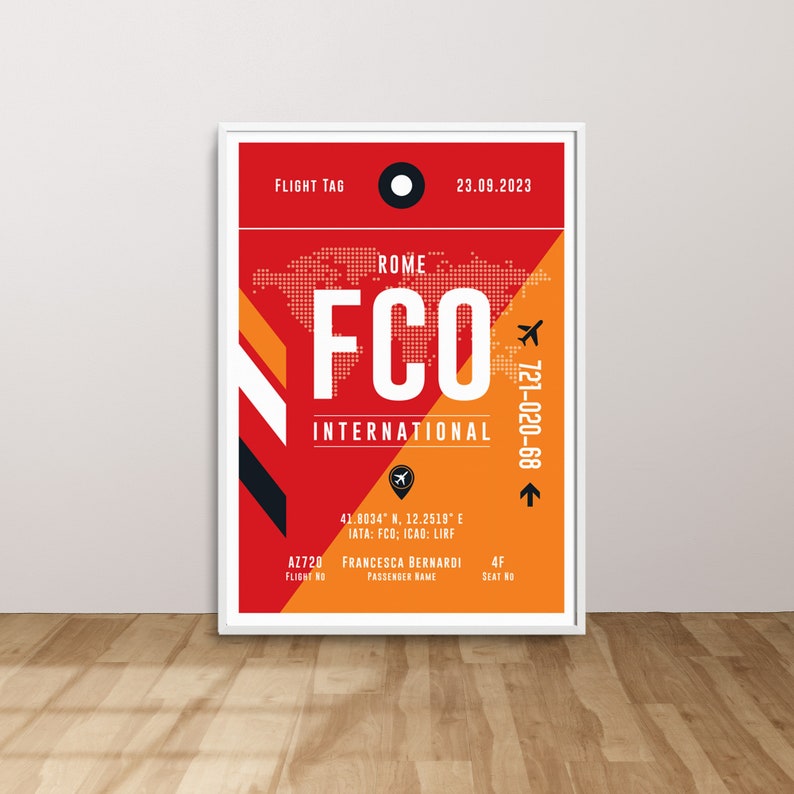 FCO Rome Fiumicino Airport Poster Print
