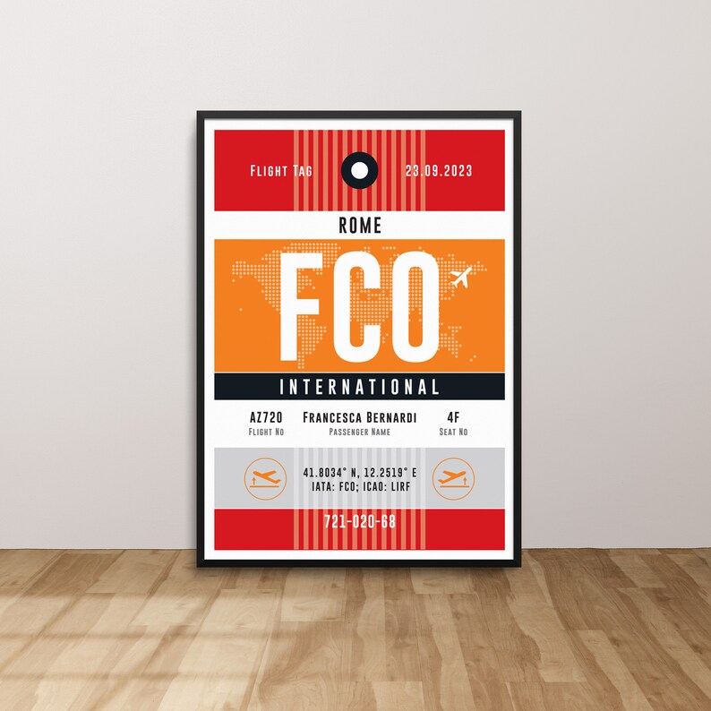 FCO Rome Fiumicino Airport Poster Print