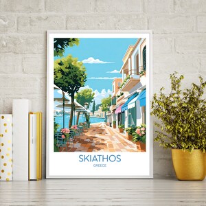 Skiathos travel poster print, Skiathos travel print gift, wall art printable digital download, downloadable art print, wall art print.