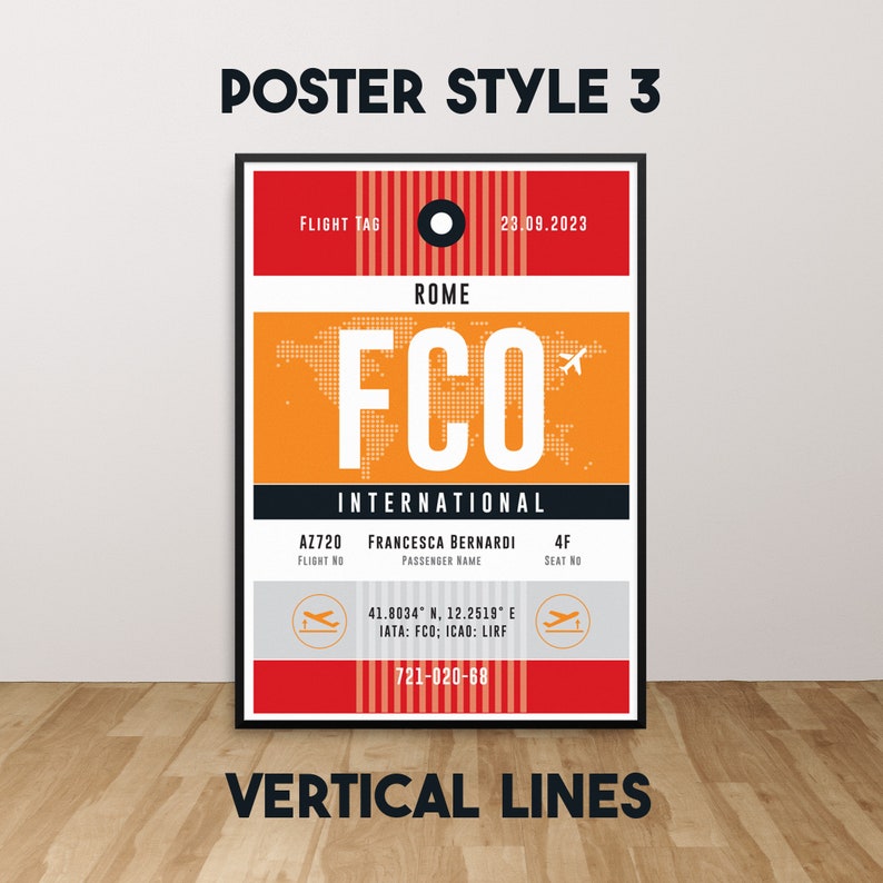 FCO Rome Fiumicino Airport Poster Print