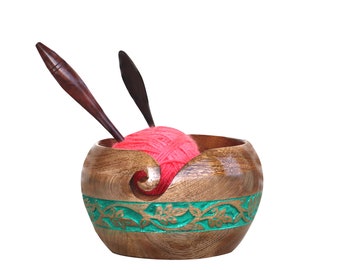 Wooden Yarn Bowl for Knitting and Crocheting | Handmade Yarn Bowl | Decorative Bowls | Yarn Storage Bowls | Rosewood Yarn Bowls