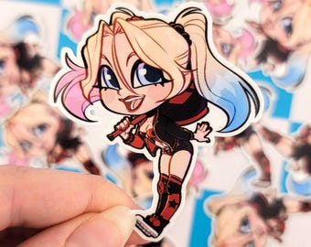 Harlequin Baddie Chibi Sticker