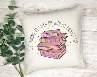 Book lover print cushion - pillow - gift - printed cushion - decorative cushion - booktok - spicy books - love to read