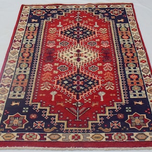 100 x 150 Teppich, Vintage Teppich, Handgewebter Teppich, Handgeknüpfter Teppich, Blumenteppich, On of a Kind Teppich, Shirazi Teppich, 178 x 120 cm