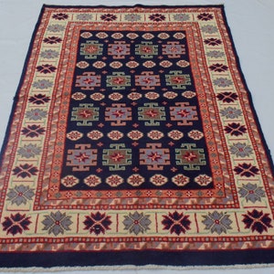 187 cm x 123 cm, handgewebter Teppich, Vintage Teppich, Wohnzimmer Teppich, Teppich, handgewebter Teppich, Antiker Teppich