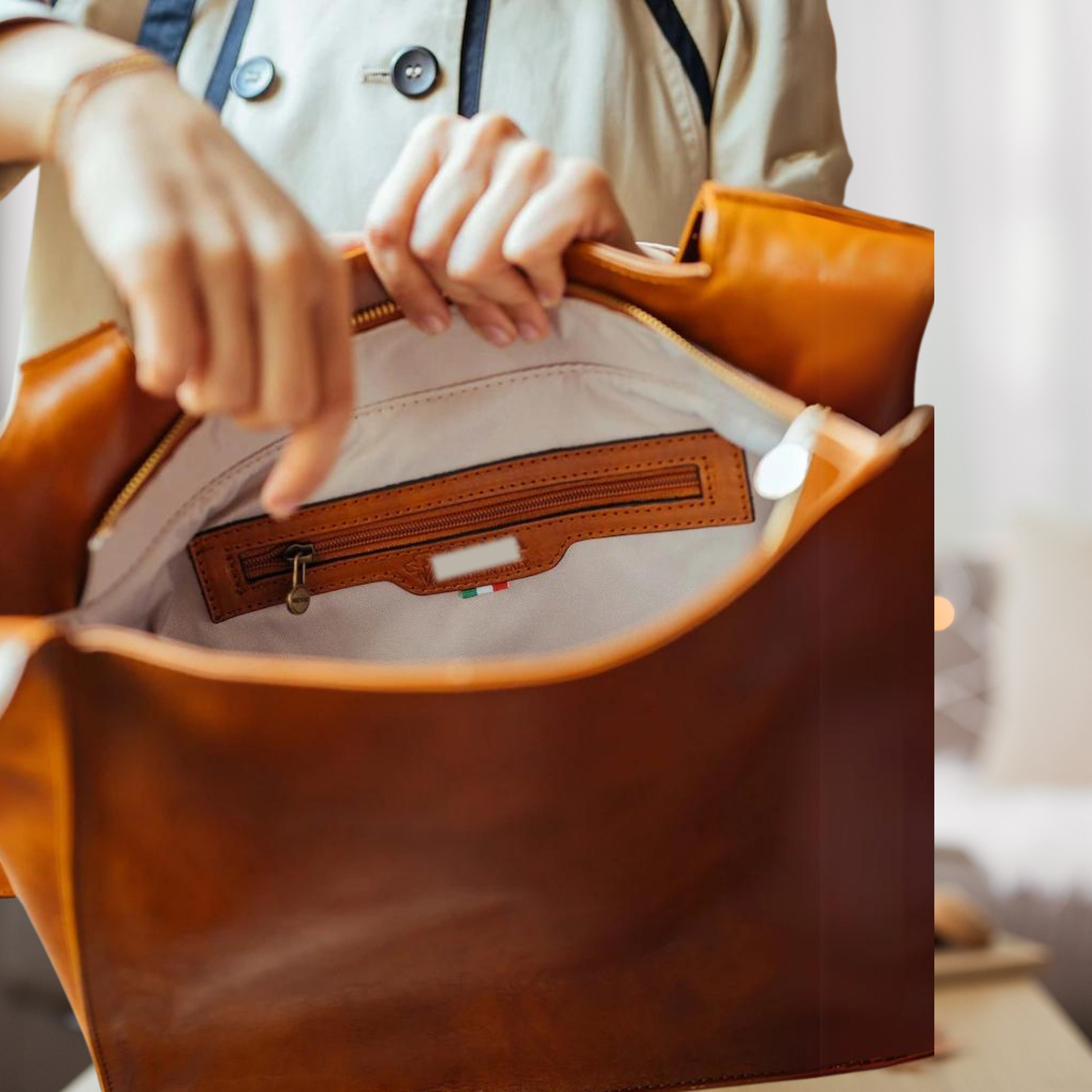 Leather Handbag Gift Bag Leather Tote Bag Weekender Bag Traveller Essential waterproof Bag Grab