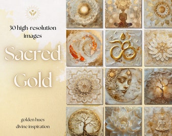 Spiritual Illustrations, Golden Hues,  Spiritual Image Collection, Spiritual and Symbolic, Meditation & Inner Harmony,  High-Resolution