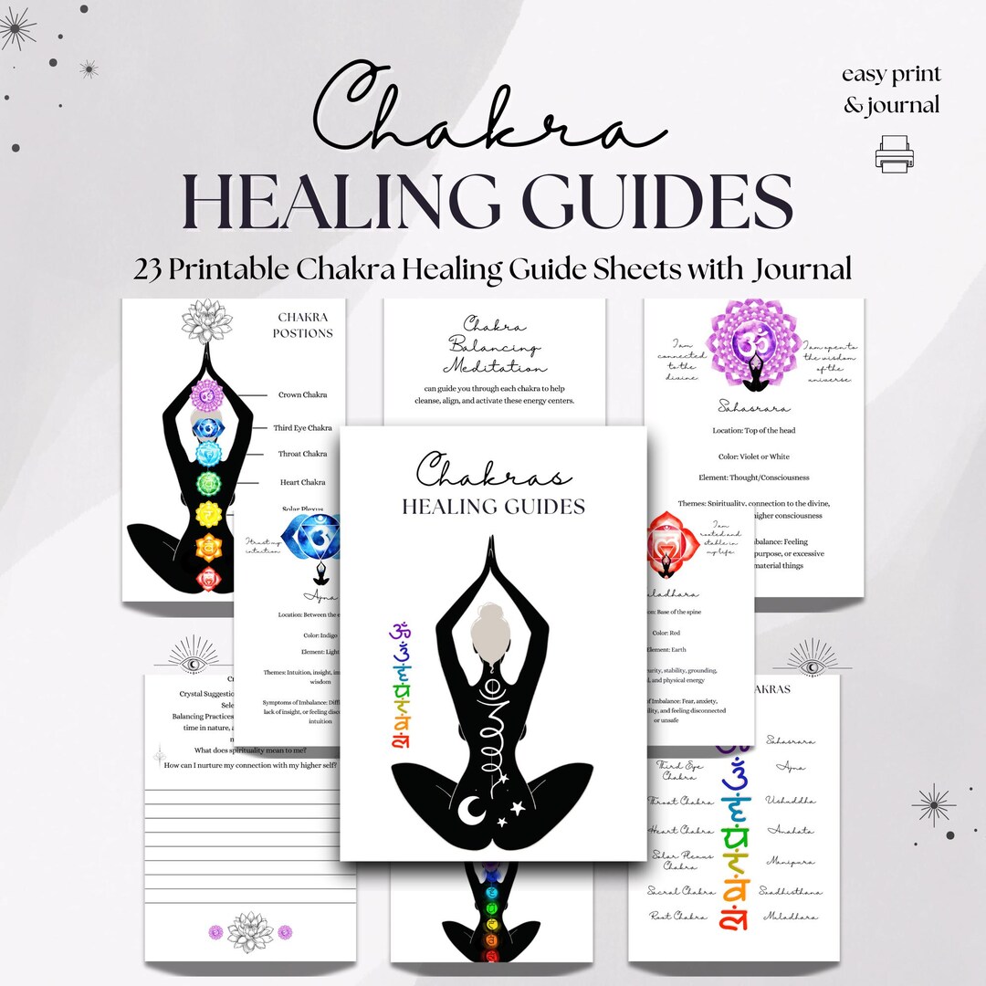 Chakra Healing Guide Sheets, Printable Chakra Content (PDF) - Etsy