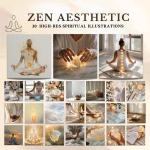 Zen-stockfoton | 30 andliga AI-bilder (digital nedladdning)