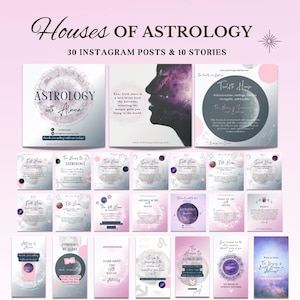 Domy Astrologii, Astrologiczny Post na Instagramie i Szablon Historii, Duchowe Posty na Instagramie, Szablon Horoskopu, Znaki Zodiaku, Minimalistyczny Styl