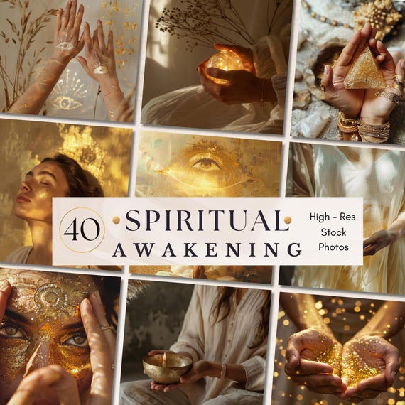 Spiritual High-Resolution Illustrations, Golden Hues, Spiritual Content PNG, Stock Images For Social Media, Digital Product, Image Bundle