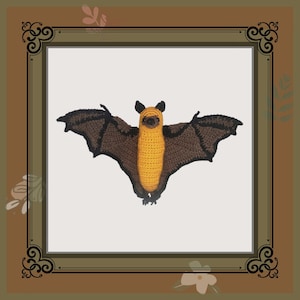 Fruit Bat Crochet Pattern - PDF Tutorial Digital Download - Flying fox Halloween Amigurumi Realistic Animal Plush