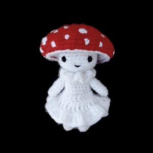 PDF Crochet Pattern – No sew popping mushroom doll amigurumi plush (English, French)