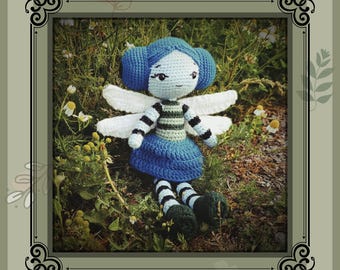 Dragonfly Doll Crochet Pattern – Amigurumi Fairy Plush Toy (PDF Tutorial Download)