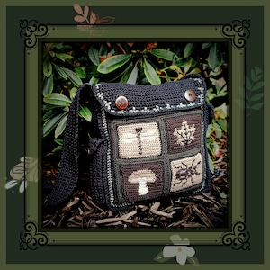 Bag Crochet Pattern: Forest Treasures - PDF Tutorial Digital Download - Crossbody Hand Cottagecore Nature Mushroom