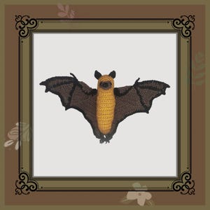 Fruit Bat Crochet Pattern - PDF Tutorial Digital Download - Flying fox Halloween Amigurumi Realistic Animal Plush