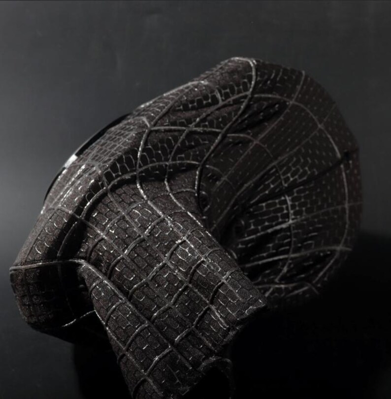 Máscara negra de Amazing Spiderman, máscara de cosplay de Amazing Spiderman 2 con careta y lentes, máscara usable imagen 4