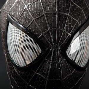 Máscara negra de Amazing Spiderman, máscara de cosplay de Amazing Spiderman 2 con careta y lentes, máscara usable imagen 3
