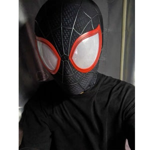 Máscara personalizada de Miles Morales Spiderman, máscara de Cosplay Spiderman, réplica de utilería de película portátil, Comics Con