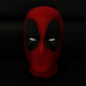 Anpassad Deadpool-kostym Cosplay-mask med skärmtyg och magnetiska linser, bärbar filmrekvisita bild 3