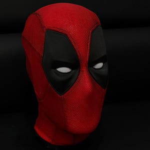 Anpassad Deadpool-kostym Cosplay-mask med skärmtyg och magnetiska linser, bärbar filmrekvisita bild 1