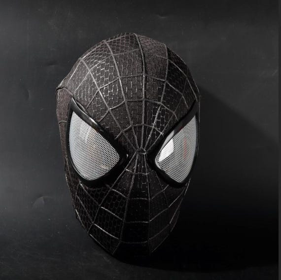 ブラック アメイジング スパイダーマン マスク、フェイスシェルと