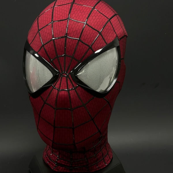 Maschera Amazing Spiderman personalizzata, Maschera Cosplay Amazing Spiderman 2 con rivestimento facciale e lenti, Maschera indossabile